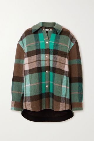Acne Studios + Oversized Checked Wool-Blend Jacket