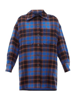 See by Chloé + Checked Wool-Blend Flannel Shirt Jacket