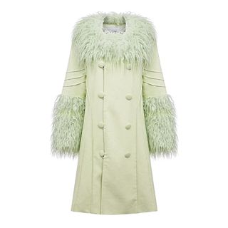 House of Sunny + Pistachio Penny Vegan Leather and Fur Coat
