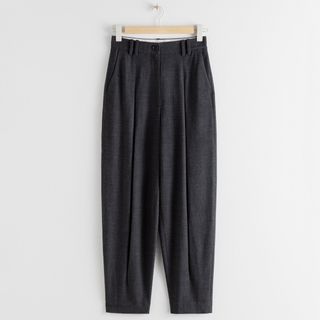 & Other Stories + Wool-Blend Box Pleat Trousers