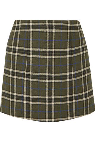 AlexaChung + Plaid Twill Mini Skirt