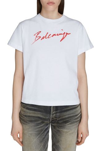 Balenciaga + Lipstick Logo Tee