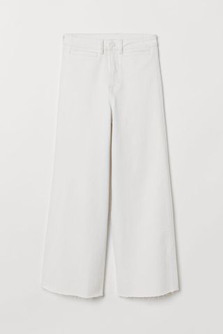 H&M + Culotte High Ankle Jeans in Natural White
