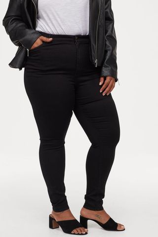 H&M+ + Skinny High Jeans in Black