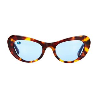 Poms + Nuovo Tortoiseshell & Blue Sunglasses