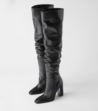 Zara + Leather Knee-High Boots