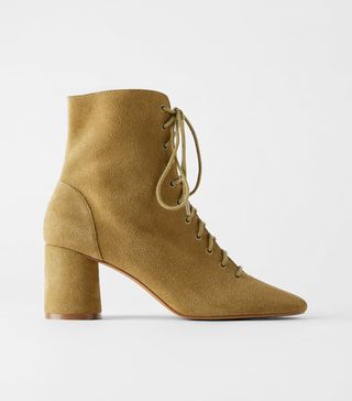 Zara + Suede Lace-Up Boots