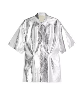 Topshop Boutique + Silver Leather Shirt