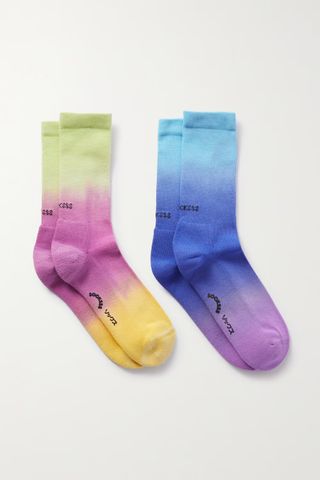 Socksss + Set of Two Dip-Dyed Stretch Organic Cotton-Blend Socks