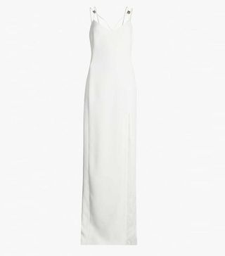 David Koma + Embellished Sides-Lit Crepe Dress