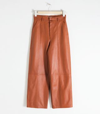 & Other Stories + High-Waisted Leather Trousers