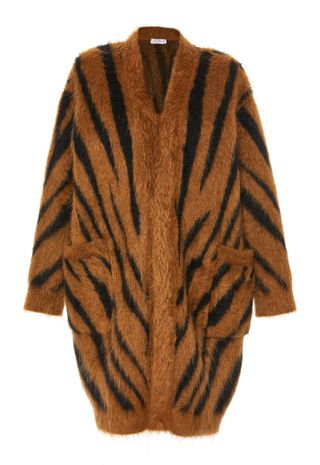 Max Mara + Carlo Oversized Animal-Print Mohair-Blend Cardigan