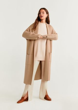 Mango + Knitted Unstructured Coat