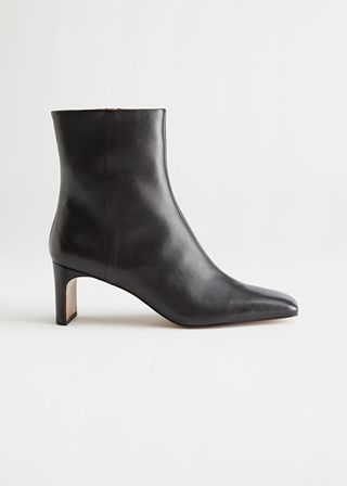 & Other Stories + Slim Block Heel Leather Boots