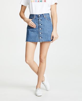 Levi's + Button-Front Miniskirt