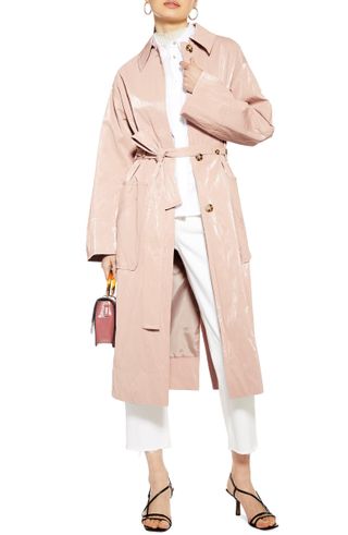 Topshop + Crinkly Vinyl Coat