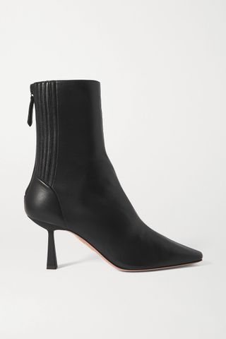 Aquazzura + Black Curzon 75 Leather Ankle Boots