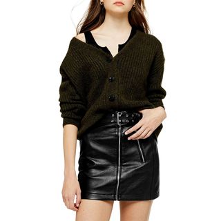 Topshop + Button-Front Cardigan