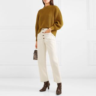 J.Crew + Pointelle-Trimmed Ribbed Cotton Sweater