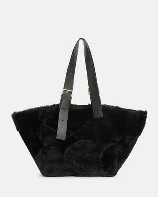 AllSaints + Anik Spacious Shearling Tote Bag