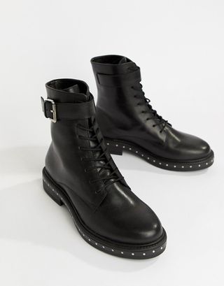 ASOS + Algebra Leather Lace Up Boots