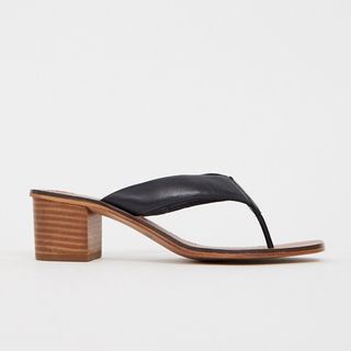ASOS + Timeless Leather Thong Sandals in Black