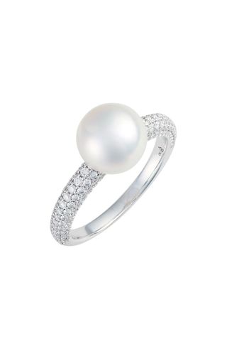 Mikimoto + Pearl & Diamond Ring