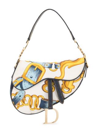 Dior + Pre-Owned Chain-Print Saddle Shoulder Bag - Farfetch