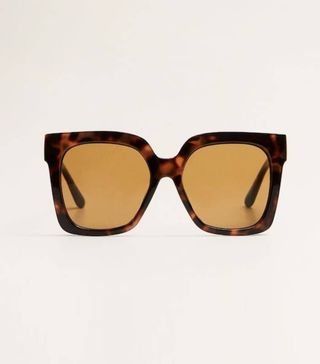 Mango + Tortoiseshell Oversize Sunglasses