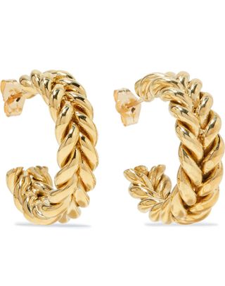 Laura Lombardi + + Net Sustain Grana Gold-Tone Hoop Earrings