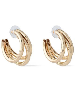 Kenneth Jay Lane + Gold-Tone Hoop Earrings