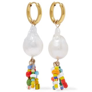 Eliou + Lucca Gold-Plated, Pearl and Bead Earrings