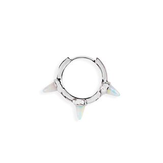 Maria Tash + Short White Imitation Opal Spike Clicker Earring