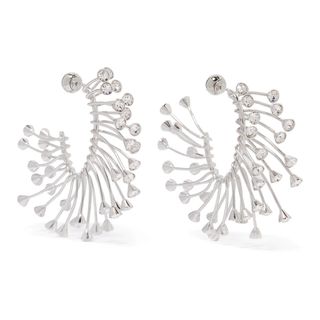 Mugler + Silver-Tone Crystal Earrings