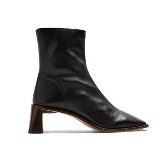 Topshop + Maja Leather Black Sock Boots