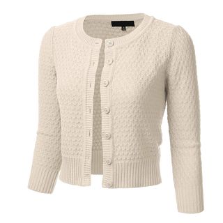Floria + Knit Cropped Cardigan Sweater