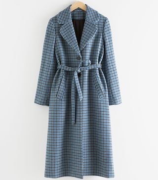 & Other Stories + Houndstooth A-Line Belted Coat