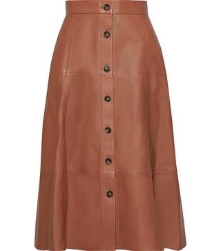 Iris & Ink + Tianna Leather Midi Skirt
