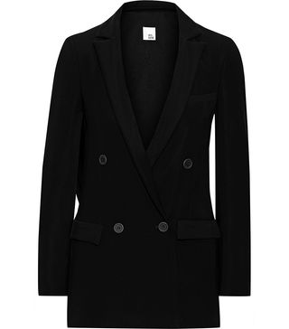 Iris & Ink + Oglesby Double-Breasted Crepe Blazer
