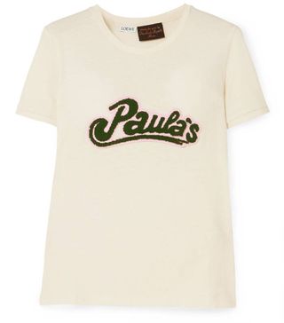 Loewe + Paula's Ibiza Appliquéd Cotton and Silk-Blend Jersey T-Shirt