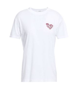Ganni + Embroidered Cotton-Jersey T-Shirt