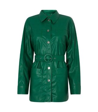 Kitri + Victoria Green Faux Leather Jacket
