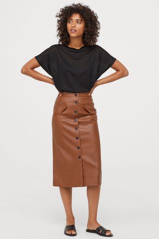 H&M + Skirt With Buttons