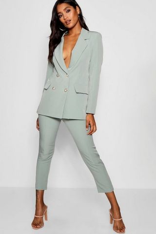 Boohoo + Military Button Detail Tapered Pants