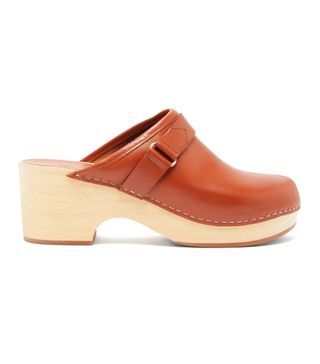 A.P.C. + Sabot Coline Backless Leather Clogs
