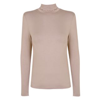 KLEY + Taupe 'Ultimate' Roll Neck Top