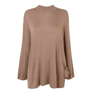 KLEY + Camel Side-Tie Knitted Top