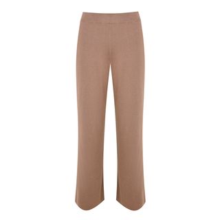 KLEY + Camel Knitted Wide Leg Trousers