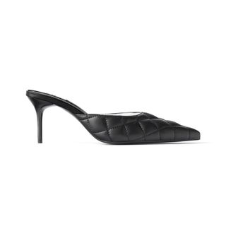 Zara + Quilted Stiletto-Heel Mules