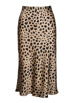 Pajamasea + High-Waist Leopard Midi Skirt